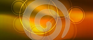 Vector Glowing Circles in Shining Orange and Yellow Gradient Background Banner