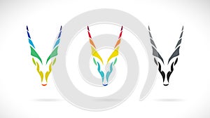 Vector of goat head or goral design on white background. Easy editable layered vector illustration. Wild Animals photo