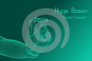 Vector God Particle Concept - Emblem of Higgs Boson,