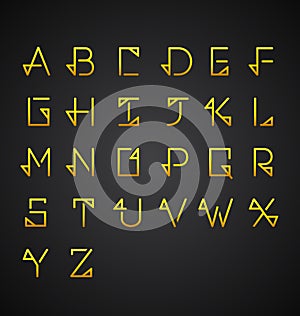 Vector Gold Alphabet Set