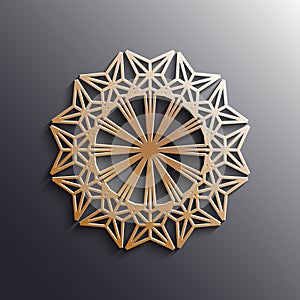 Vector gold Arabic ornament on a gray background photo