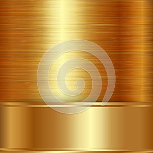 Vector gold brushed metallic plaque background