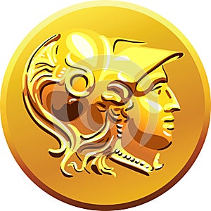 Vector Gold coin with Alexander the Great