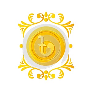 Vector Gold coin with TAKA sign.