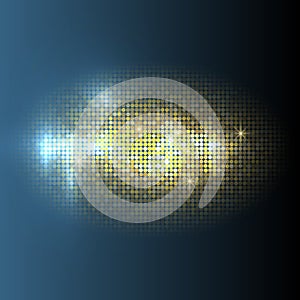 Vector gold disco lights background