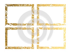 Vector gold frame with border frame. Golden artistic design element, box, frame or background