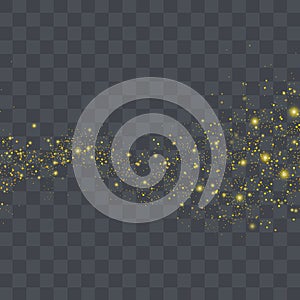 Vector gold glitter particles background effect greeting card