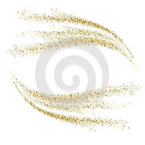 Vector gold glitter waves abstract background. Sequins wave on a white background.