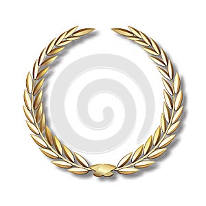 Vector gold laurel wreath.Laurel wreath with golden ribbon.