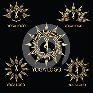 Vector Gold Lotus Logo template.