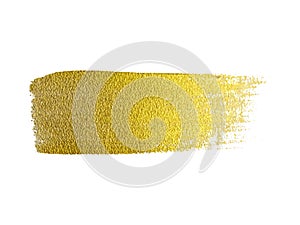 Vector gold paint smear stroke stain set. Abstract gold glittering textured art