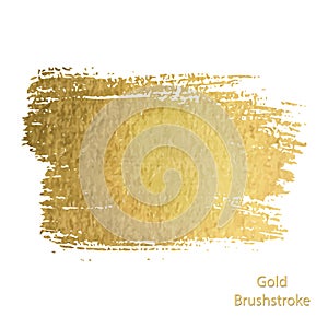 Vector gold paint smear stroke stain set. Abstract gold glitteri