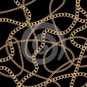 Vector gold pattern. Yellow chain background