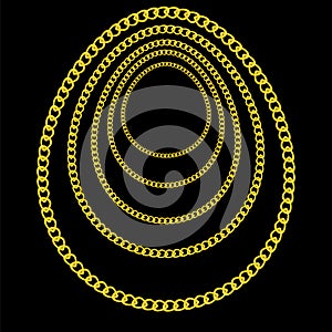 Vector gold pattern. Yellow chain background