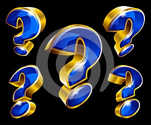 Vector gold question mark symbol