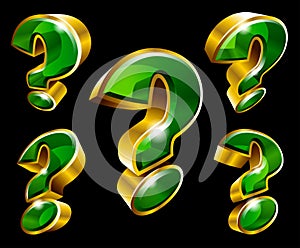 Vector gold question mark symbol