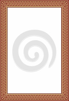 Vector gold and red square Yakut ornament