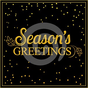 Vector gold seasons greetings card design.