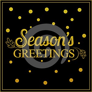 Vector gold seasons greetings card design.