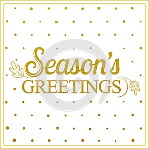 Vector gold seasons greetings card design.