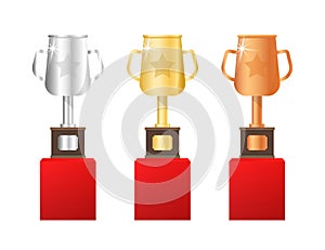 Vector gold, silver and bronze goblet Vector