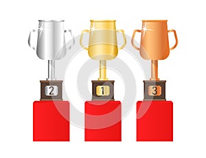 Vector gold, silver and bronze goblet Vector