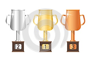 Vector gold, silver and bronze goblet Vector