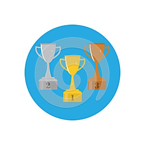 Vector gold, silver and bronze trophy winners cup