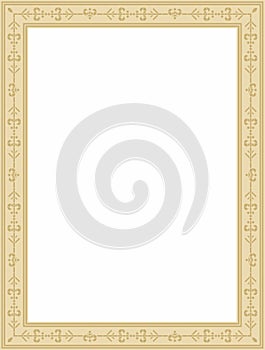 Vector gold square Yakut ornament.