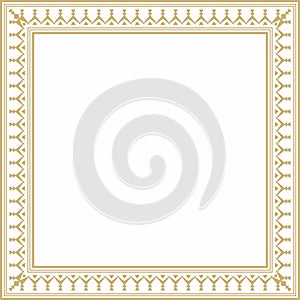 Vector gold square Yakut ornament.