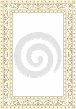 Vector gold square Yakut ornament.