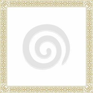 Vector gold square Yakut ornament.