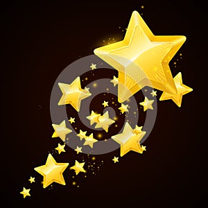 Vector gold star black background design