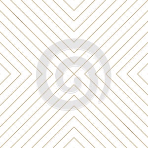 Vector gold and white geometric seamless pattern with thin diagonal lines, tiles