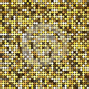 Vector golden abstract retro vintage pixel mosaic