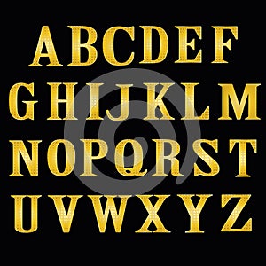 Vector golden alphabet