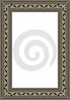 Vector golden and black square Yakut ornament.