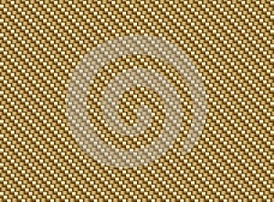 Vector golden carbon fiber seamless background. Abstract cloth material wallpaper for car tuning or service. Endless web texture