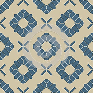 Vector golden floral seamless pattern. Blue and gold luxury abstract ornament