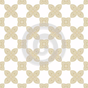 Vector golden floral seamless pattern. Elegant abstract gold minimalist ornament