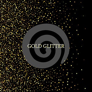 Vector golden glitter background with copy space. Golden star dust glam circle. eps10