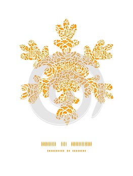 Vector golden lace roses Christmas snowflake