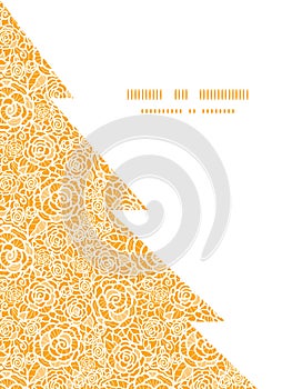 Vector golden lace roses Christmas tree silhouette