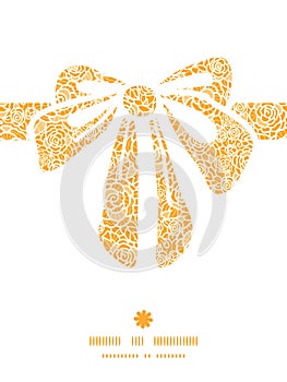 Vector golden lace roses gift bow silhouette