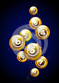 Vector golden lottery / bingo balls