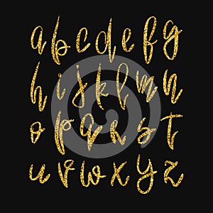 Vector golden lowercase alphabet