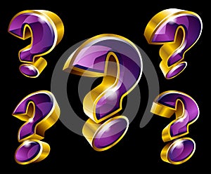 Vector gold question mark symbol