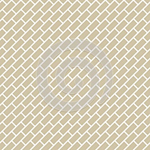 Vector golden seamless pattern with diagonal brick wall texture, masonry grid