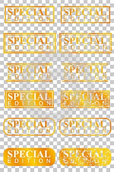 Golden Stamp Effect : Limited Edition, at Transparent Effect Background