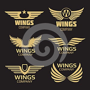 Vector golden wings logo